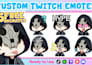 draw custom twitch emotes, chibi emotes, animated emotes, vtuber emotes for you